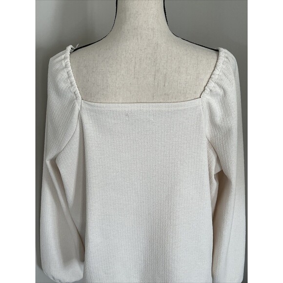 Madewell Ivory Square Neck Blouse Size 1x - Picture 7 of 9